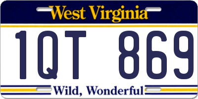WV license plate 1QT869