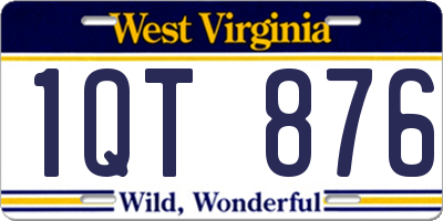 WV license plate 1QT876