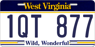 WV license plate 1QT877