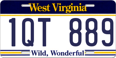 WV license plate 1QT889