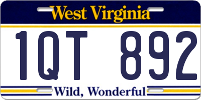 WV license plate 1QT892