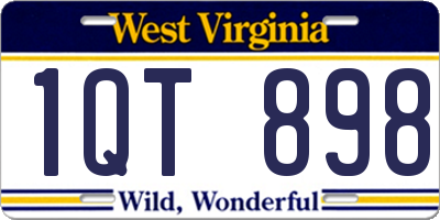 WV license plate 1QT898