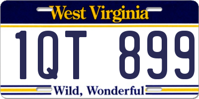 WV license plate 1QT899
