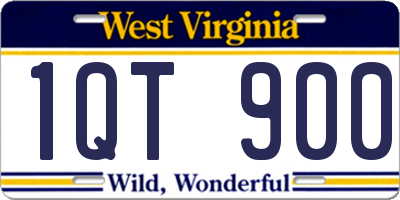 WV license plate 1QT900