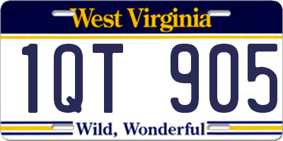 WV license plate 1QT905