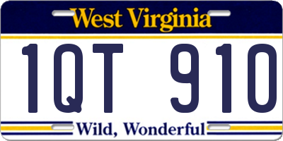 WV license plate 1QT910