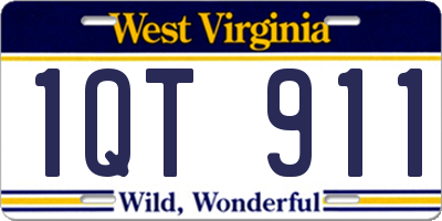 WV license plate 1QT911