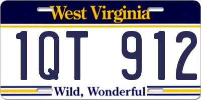 WV license plate 1QT912