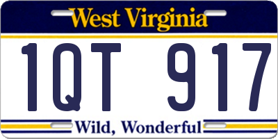WV license plate 1QT917