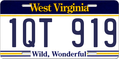 WV license plate 1QT919