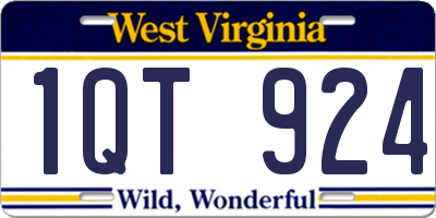 WV license plate 1QT924