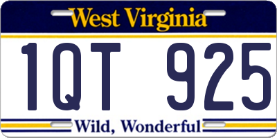 WV license plate 1QT925