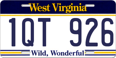 WV license plate 1QT926
