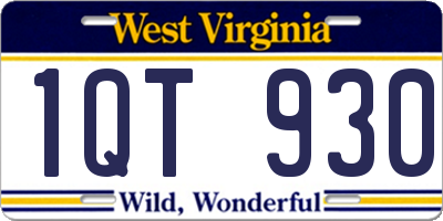 WV license plate 1QT930