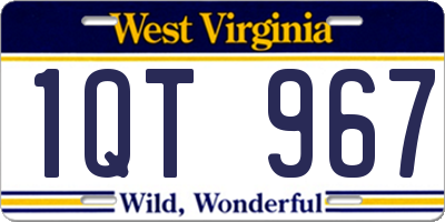 WV license plate 1QT967