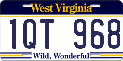 WV license plate 1QT968