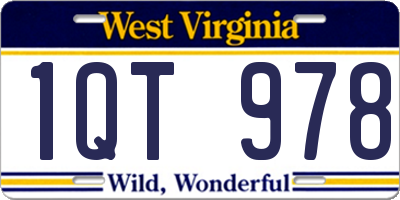 WV license plate 1QT978