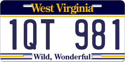 WV license plate 1QT981