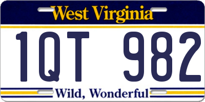 WV license plate 1QT982