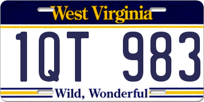 WV license plate 1QT983