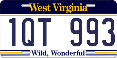 WV license plate 1QT993