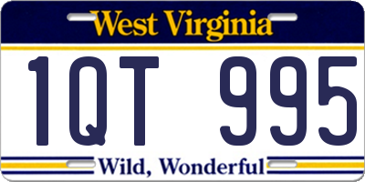 WV license plate 1QT995