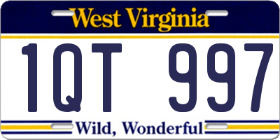 WV license plate 1QT997