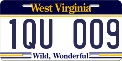 WV license plate 1QU009