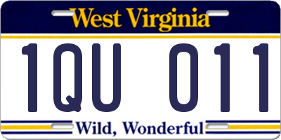 WV license plate 1QU011