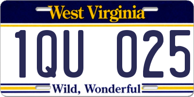 WV license plate 1QU025