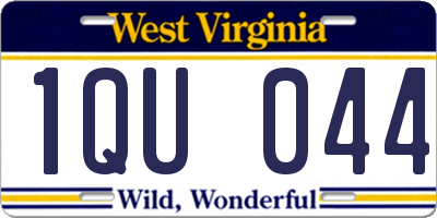 WV license plate 1QU044