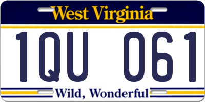 WV license plate 1QU061
