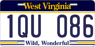WV license plate 1QU086