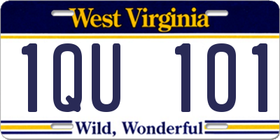 WV license plate 1QU101