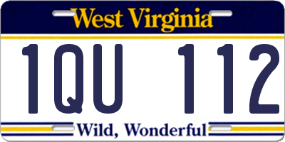WV license plate 1QU112