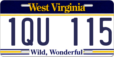 WV license plate 1QU115
