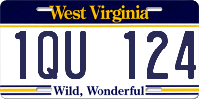 WV license plate 1QU124