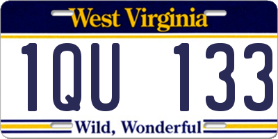 WV license plate 1QU133