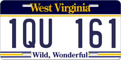 WV license plate 1QU161