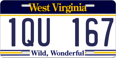 WV license plate 1QU167