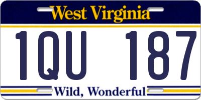 WV license plate 1QU187