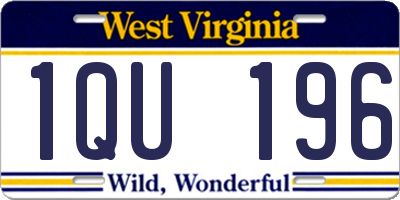 WV license plate 1QU196