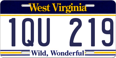 WV license plate 1QU219