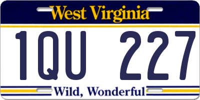 WV license plate 1QU227