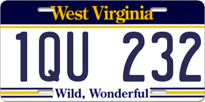 WV license plate 1QU232
