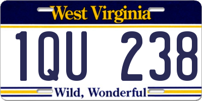 WV license plate 1QU238