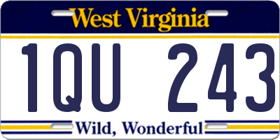 WV license plate 1QU243