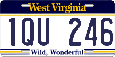WV license plate 1QU246