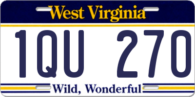 WV license plate 1QU270