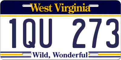 WV license plate 1QU273